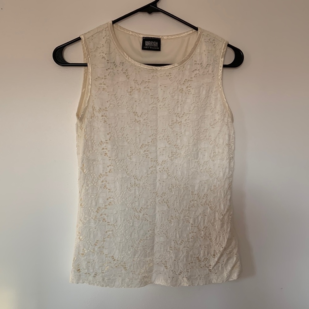 Lace overlay tank top